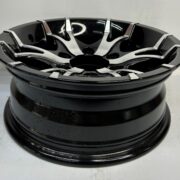 15 Inch 6 Lug Black and Machined Utility Cargo Trailer Rim T07 15655 BM - Image 2