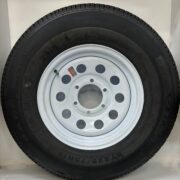 10 Ply Tire On Rim ST225/75R15  6x5.5  Utility Trailer  Wheel  White Mod
