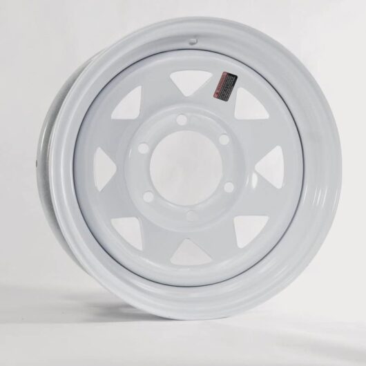 15" Inch  6 Lug  White  Spoke   Utility  Trailer  Wheel  Rim   RV Camper   15655WS
