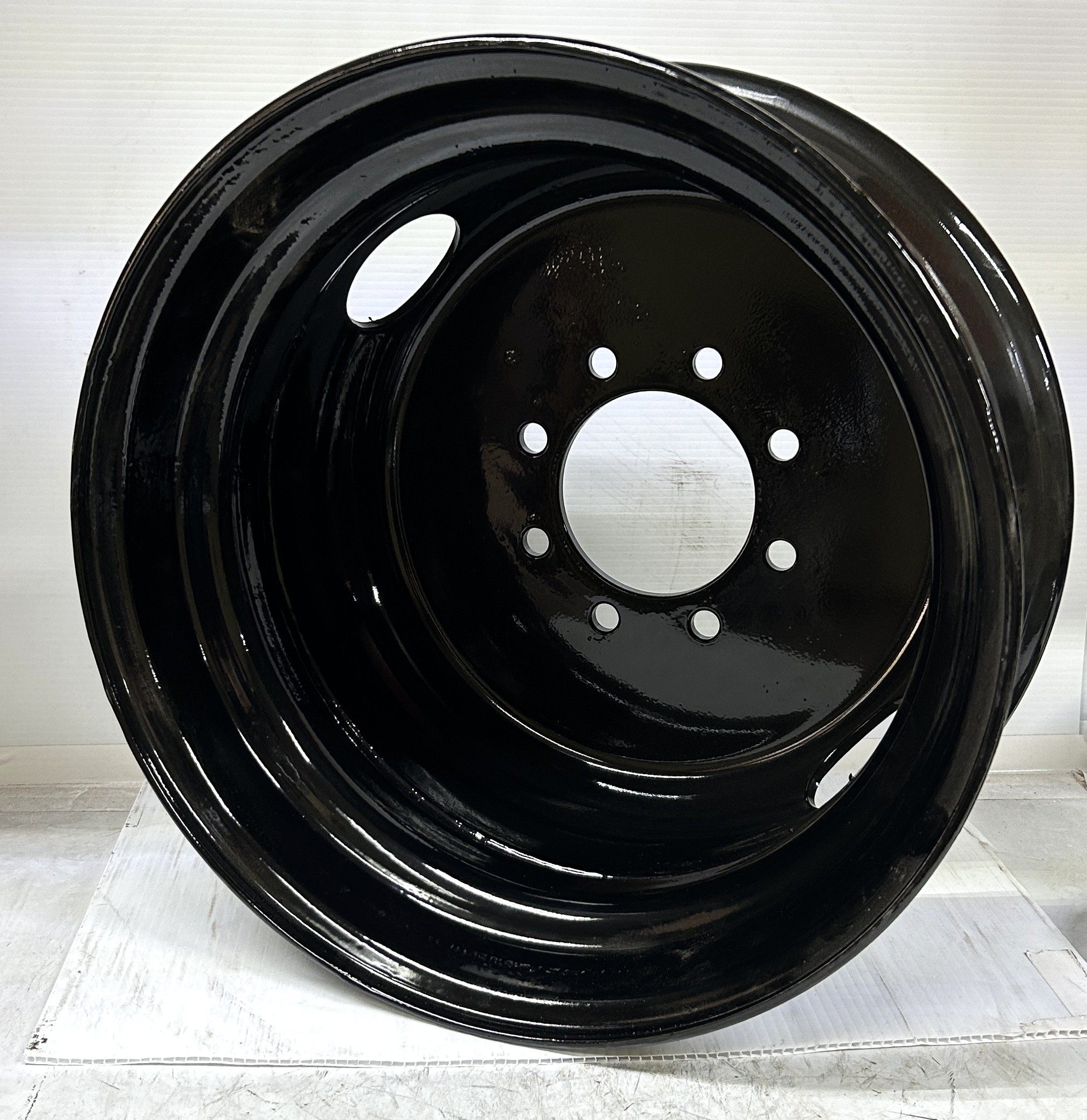 17.5 Inch 8 Lug Tandem Dually Trailer Wheel Rim Black 175DUAL-BLK